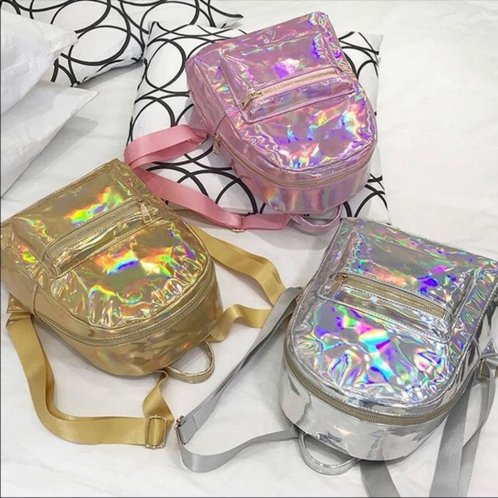 Gold iridescent back pack 🎒 - Picture 2 of 5